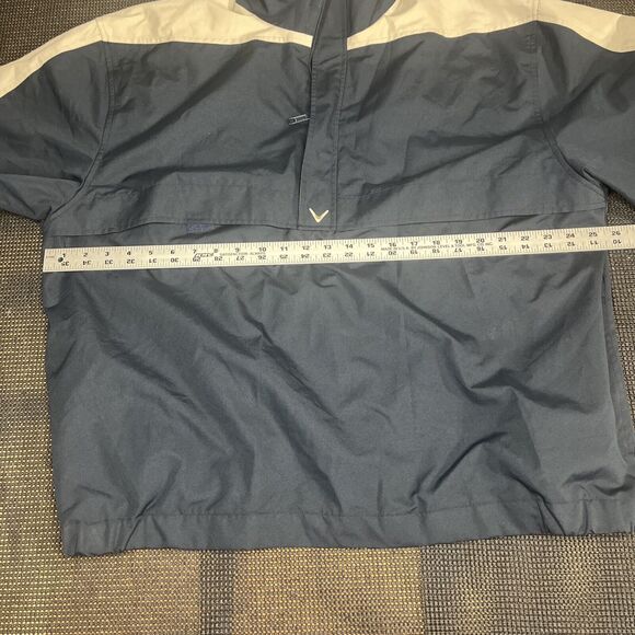 Callaway Golf Mens XL Brushed Oxford 1/4 Zip Pullover Golf Rain Jacket Blue‎ - Picture 4 of 6
